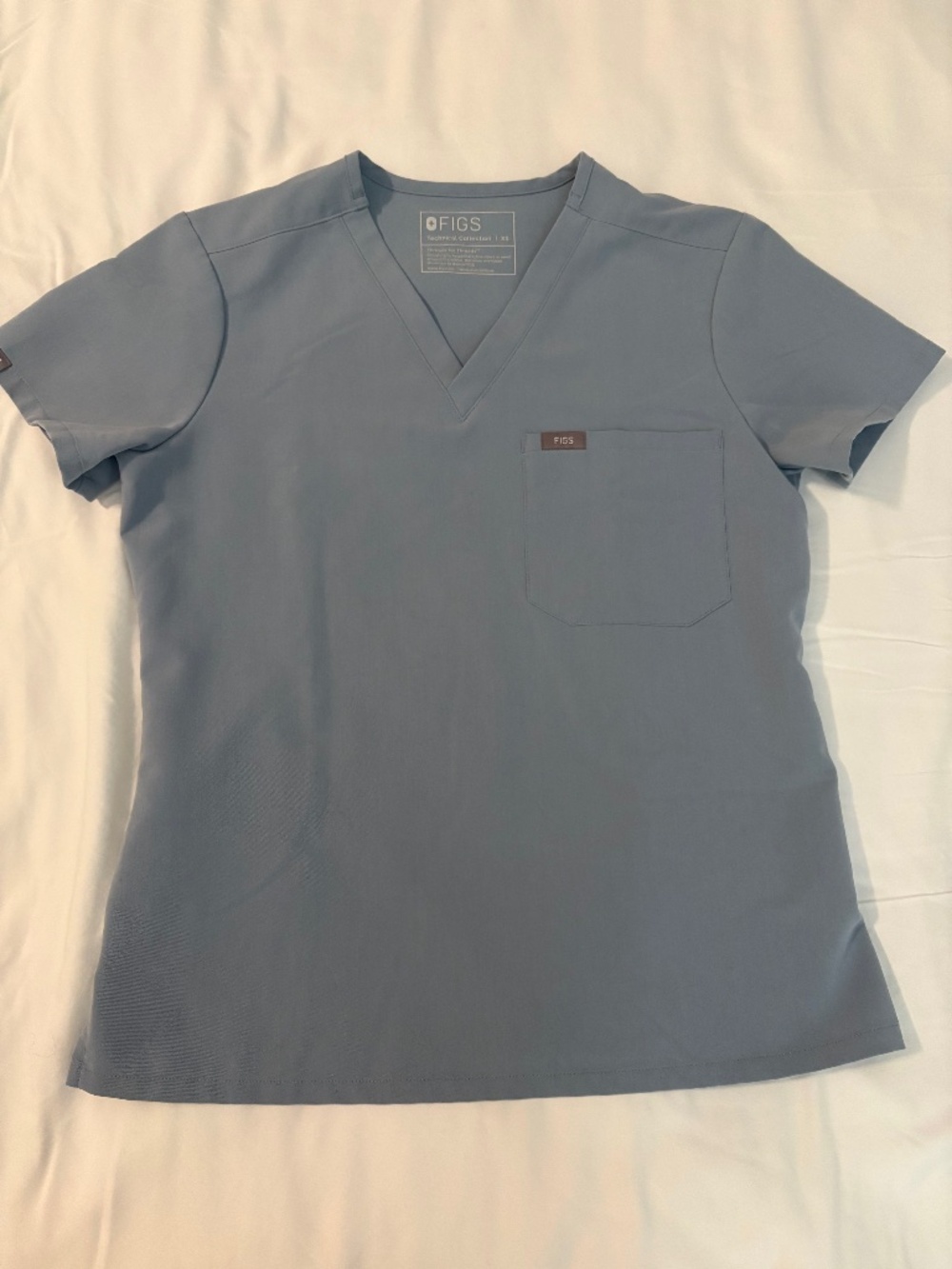XS Dusty Blue Catarina Petite - One-Pocket Scrub Top